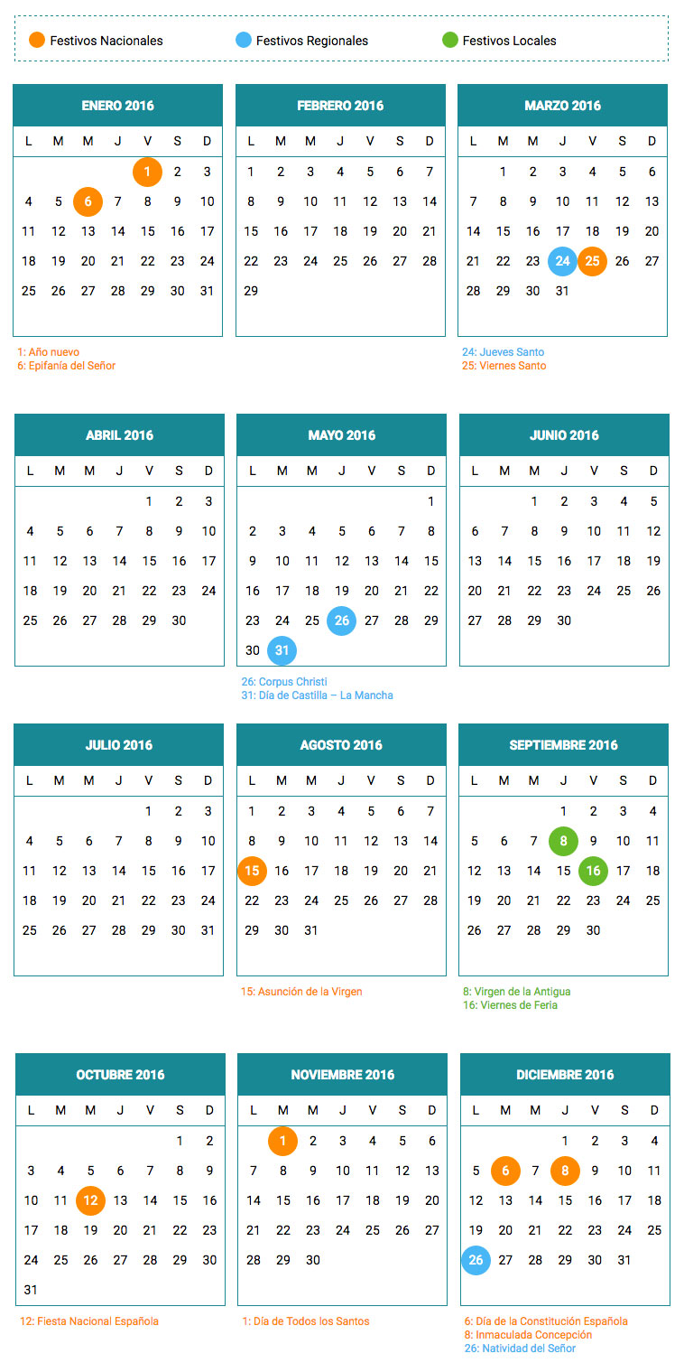 calendario laboral 2016